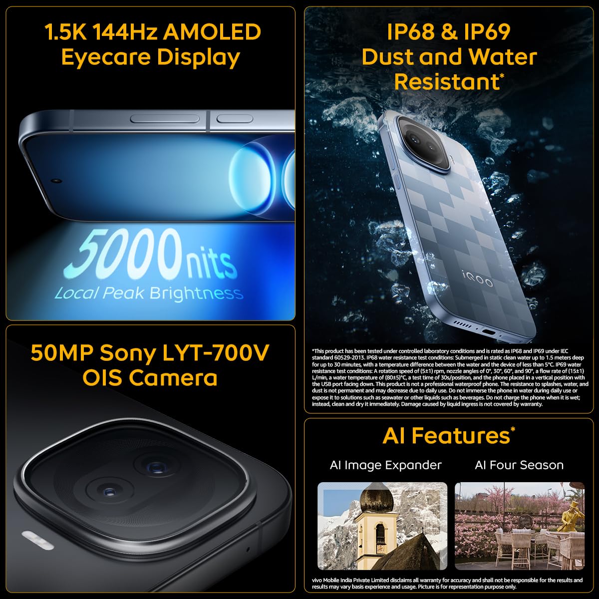 iqoo 15r (dark knight, 8gb ram, 256gb storage) | snapdragon® 8 gen 5 processor | india’s slimmest smartphone in 7600mah battery* | segment's most stable 144fps gaming*