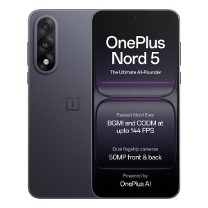 oneplus nord 5 | snapdragon 8s gen 3 | stable 144fps gaming | dual 50mp flagship camera | powered by oneplus ai | 256gb 8gb | phantom grey