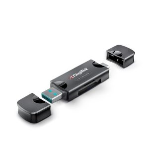 Digitek (DCR-007) USB-A 3.0 & Type C High-Speed Multi-Card Reader Supports All Standard SD/SDHC/SDXC and Micro SD/SDHC/SDXC Cards